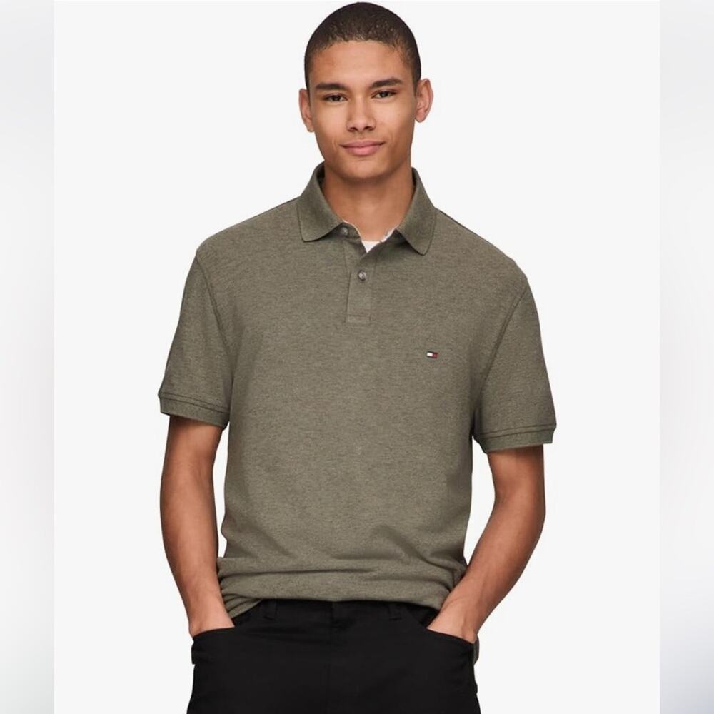Tommy Hilfiger Short Sleeve Polo Shirt Size S Olive Green